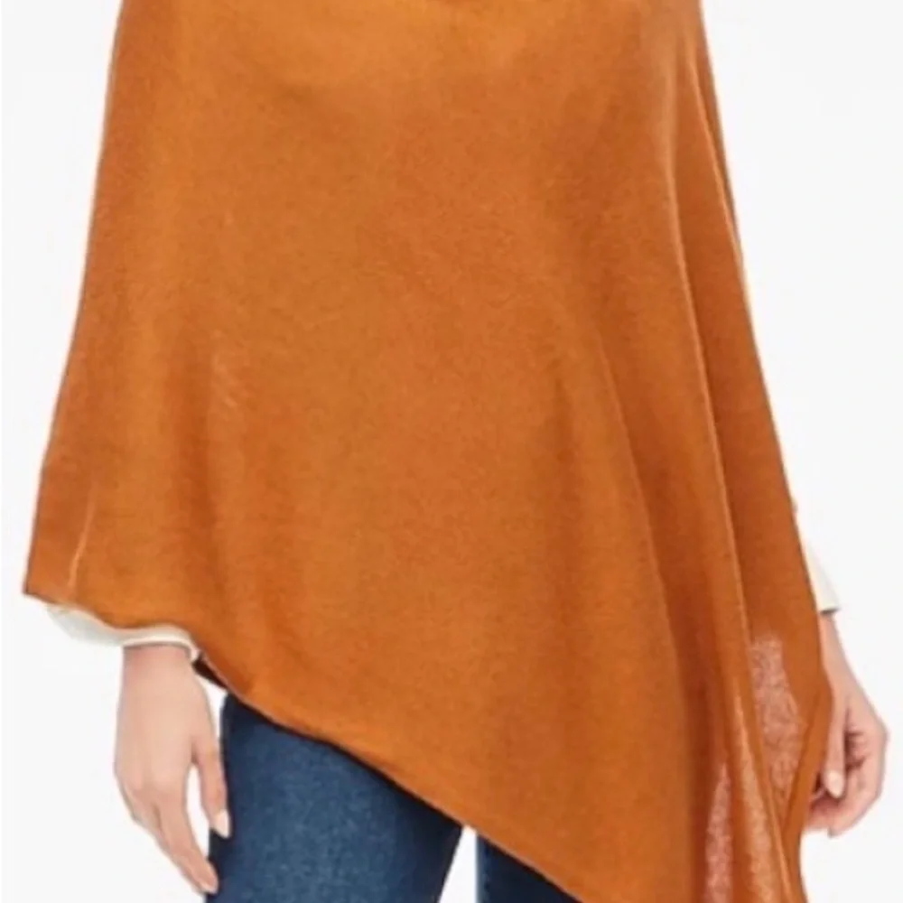 NWOT…J. Crew Terra-cotta/Rust Cotton and Cashmere Knit Poncho - Picture 3 of 7